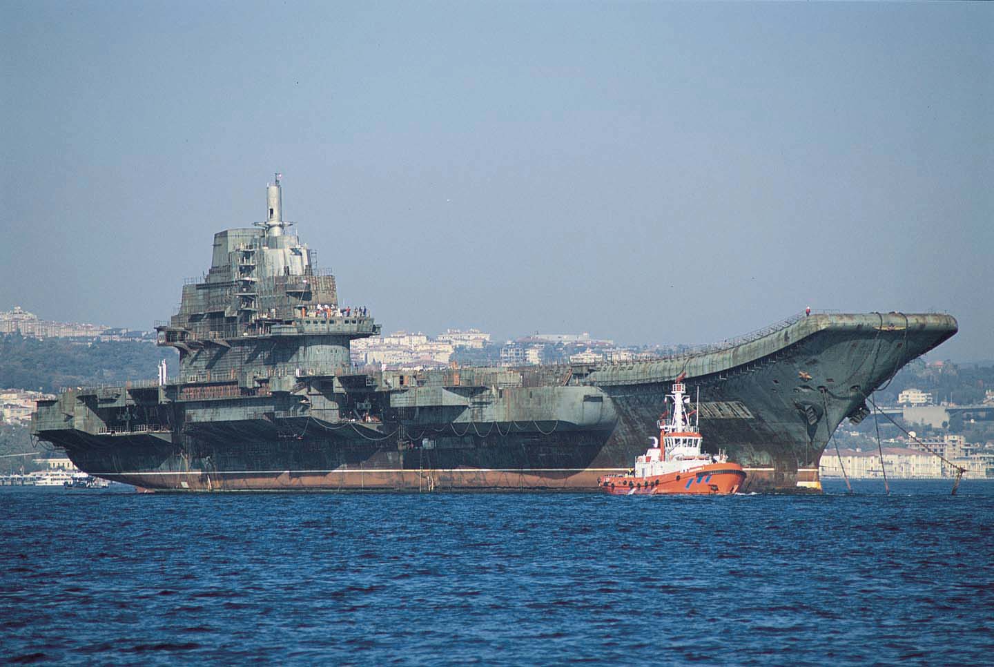 A long journey--Varyag under tow to China en route Istanbul. (Photo courtesy US Naval War College)